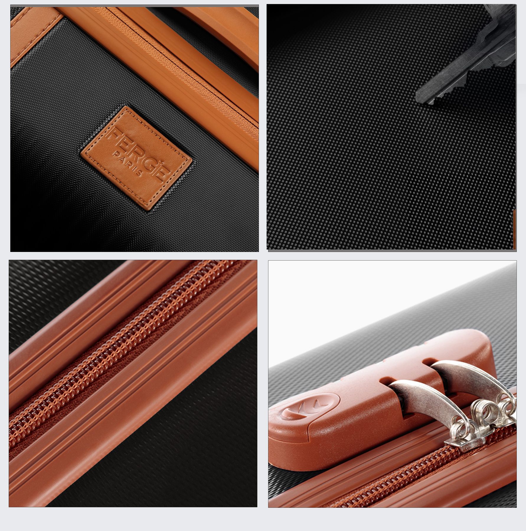 FERGÉ Gepäckset 3-teilig Hartschale Reisetasche Kulturtasche 47206