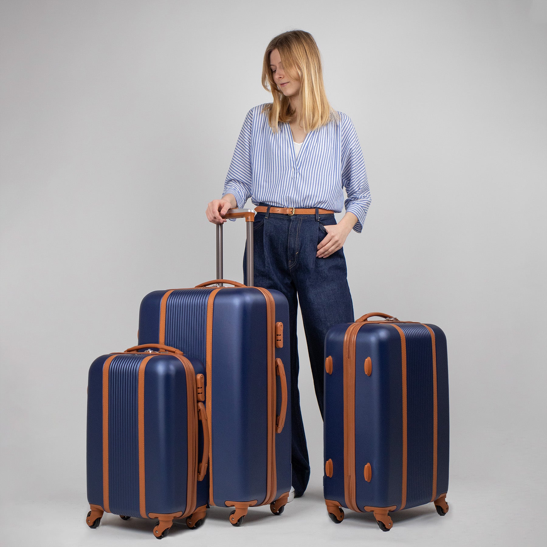 luggage set 3-kofferset-xb05 FERGÉ ABS-Leather MILANO parent 38330