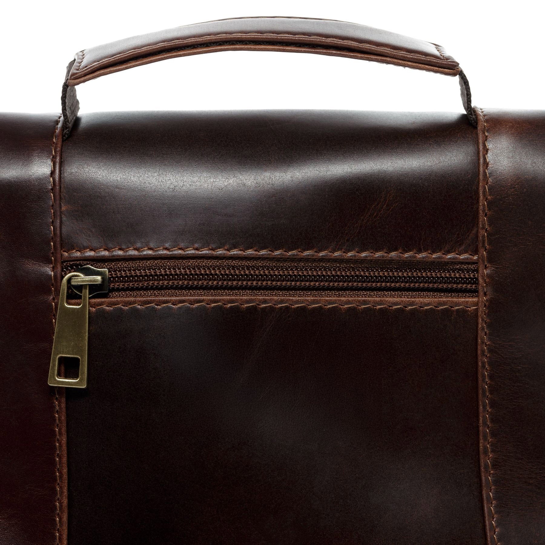 FERGÉ Kulturtasche Leder PAULINE braun Kulturbeutel 48243