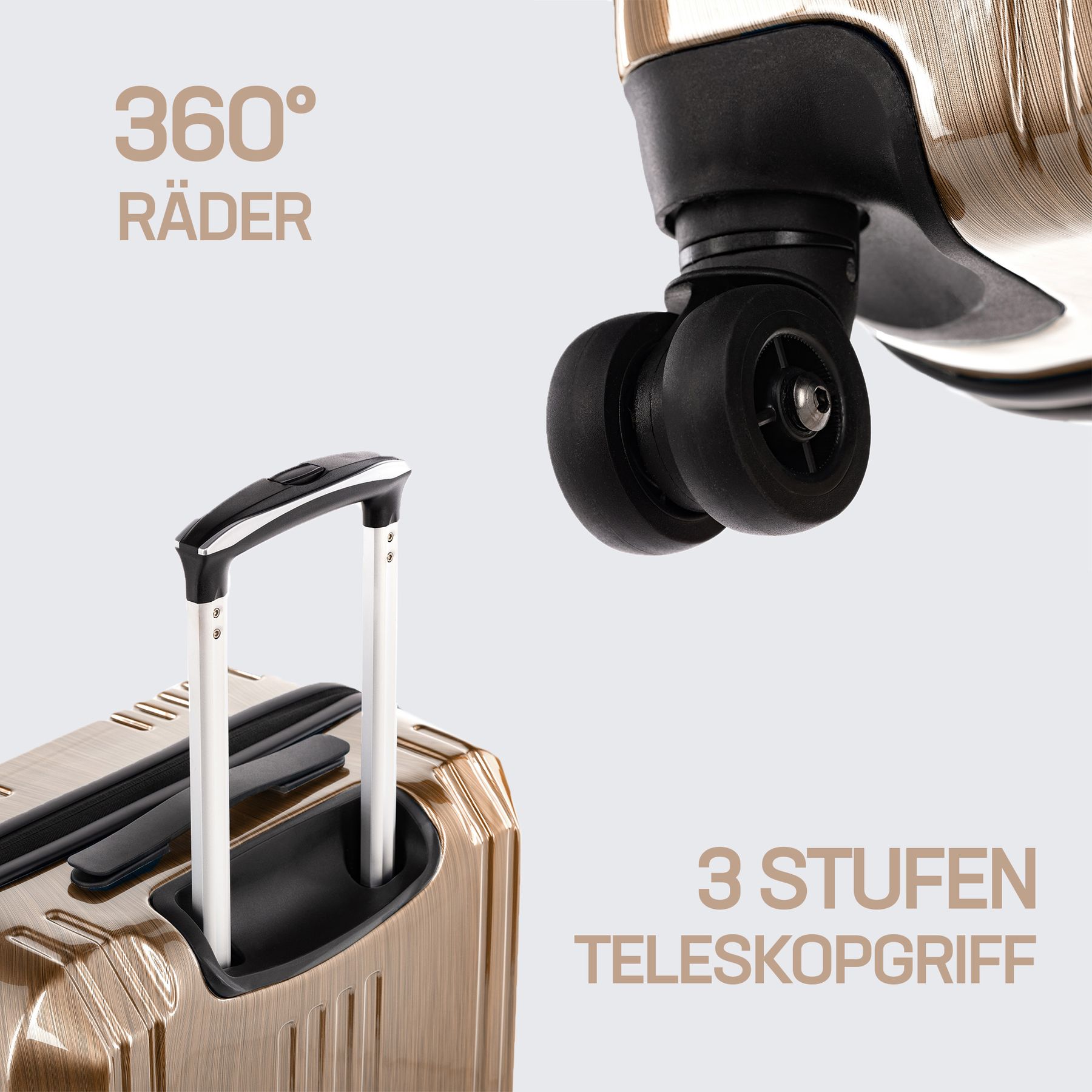 FERGÉ Kofferset 3-teilig ABS CANNES 3er Trolley Set Hartschale 44932