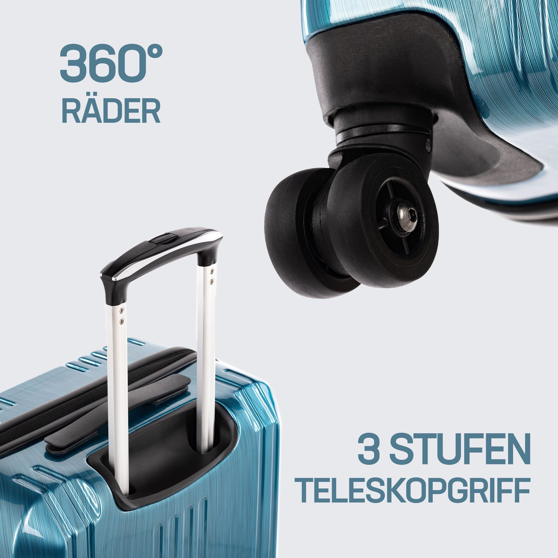 FERGÉ Kofferset 3-teilig ABS CANNES 3er Trolley Set Hartschale 44926