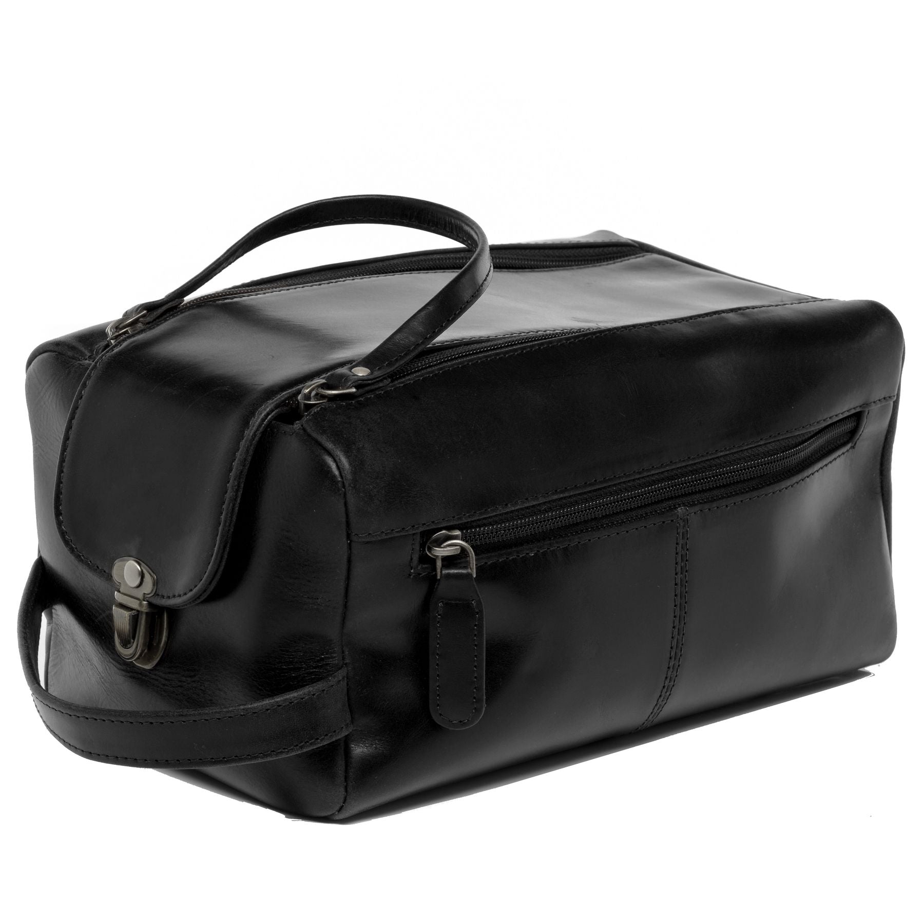 FERGÉ Kulturtasche Leder PARIS braun Kulturbeutel 48156