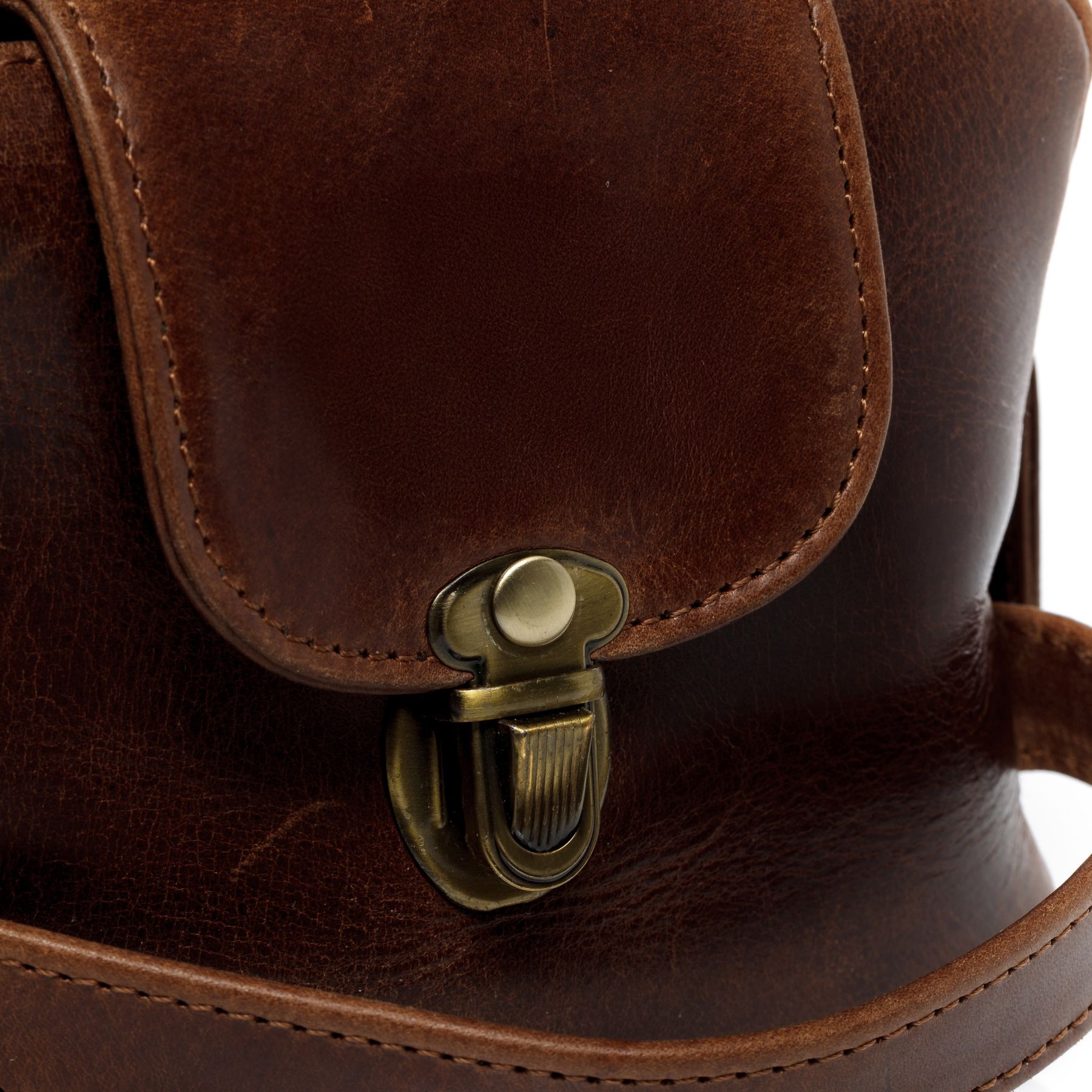 FERGÉ Kulturtasche Leder PARIS braun Kulturbeutel 48148