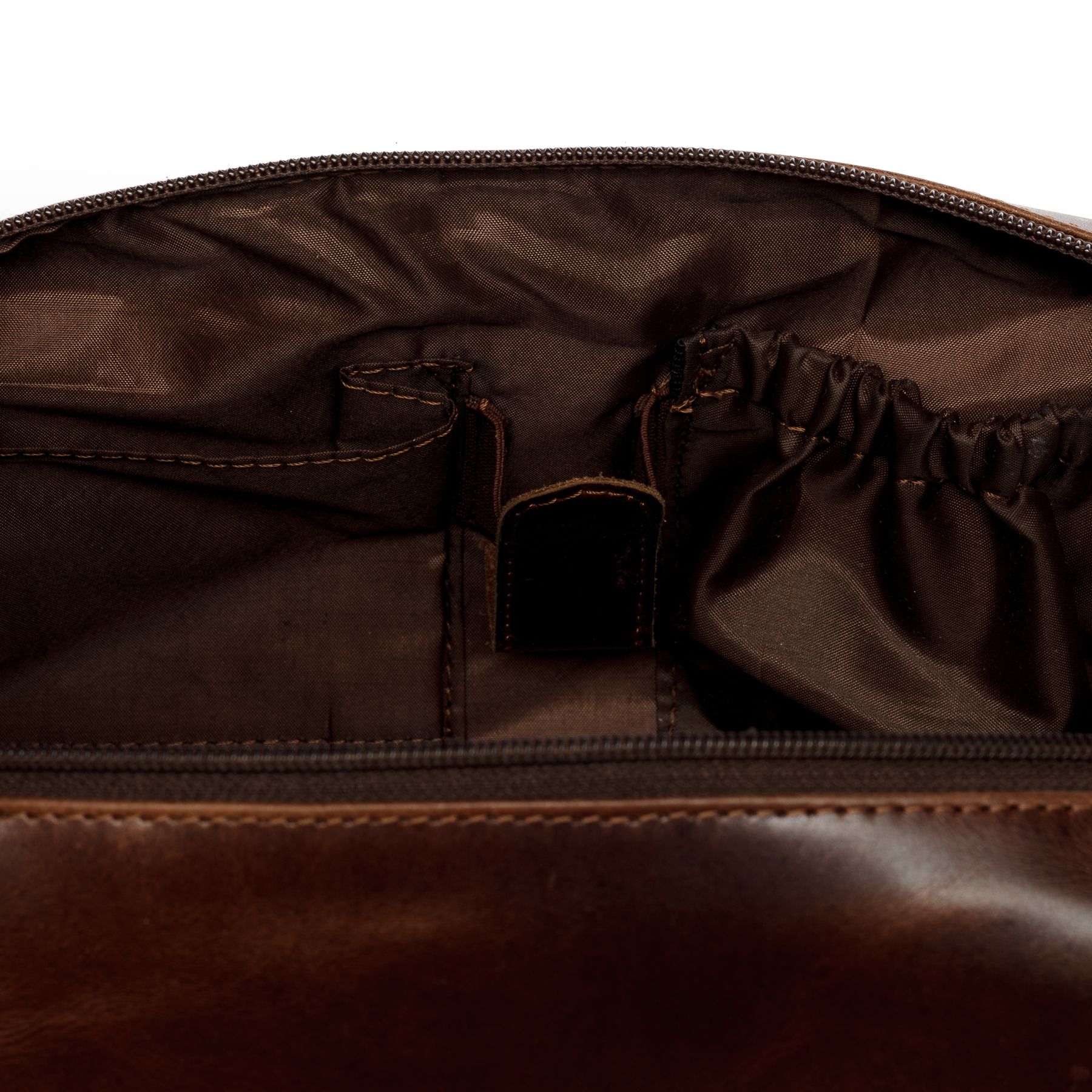 FERGÉ Kulturtasche Leder PARIS braun Kulturbeutel 48150