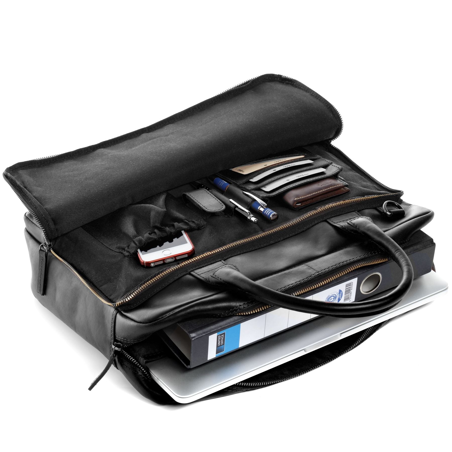 FERGÉ Laptoptasche Natur-Leder PAUL braun 48225
