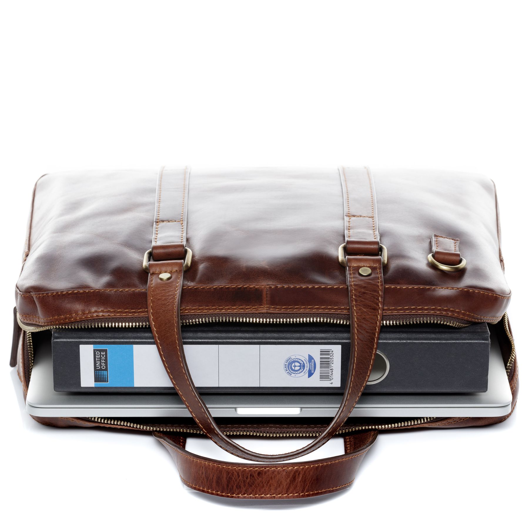 FERGÉ Laptoptasche Leder RENE schwarz Businesstasche 48370