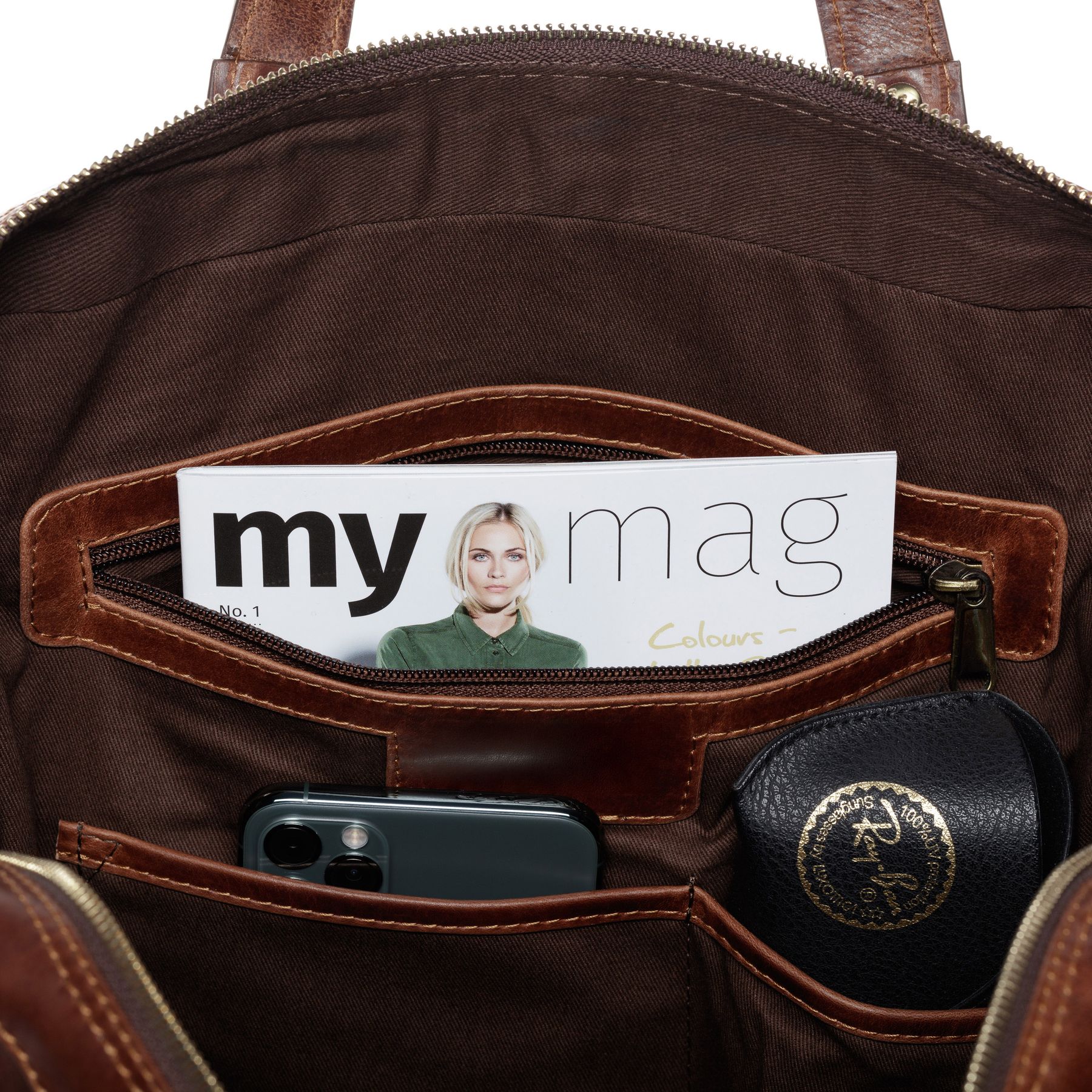 FERGÉ Laptoptasche Leder RENE schwarz Businesstasche 48372