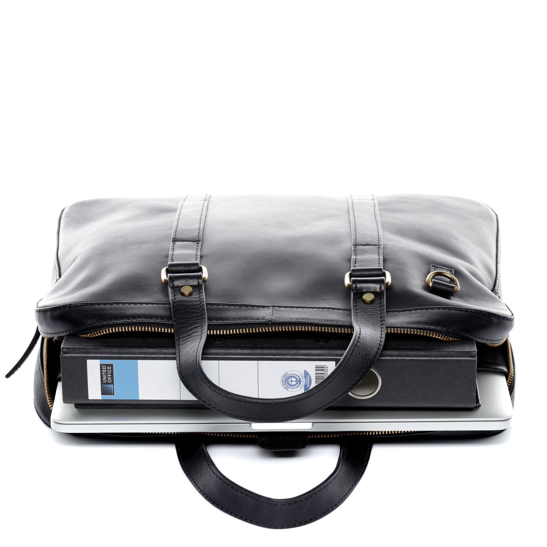 FERGÉ Laptoptasche Leder RENE schwarz Businesstasche 48392