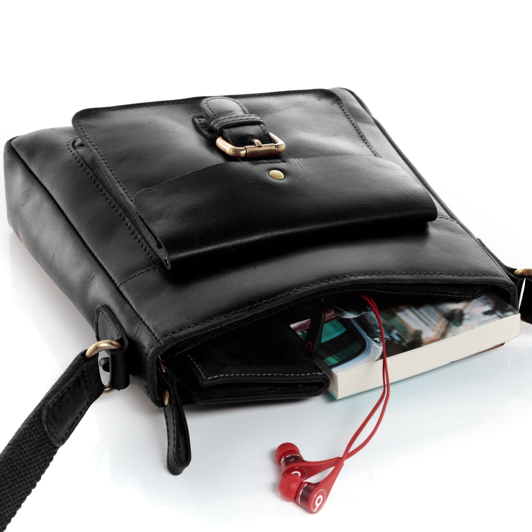 FERGÉ Schultertasche Leder braun PARIS Handtasche Leder 48274