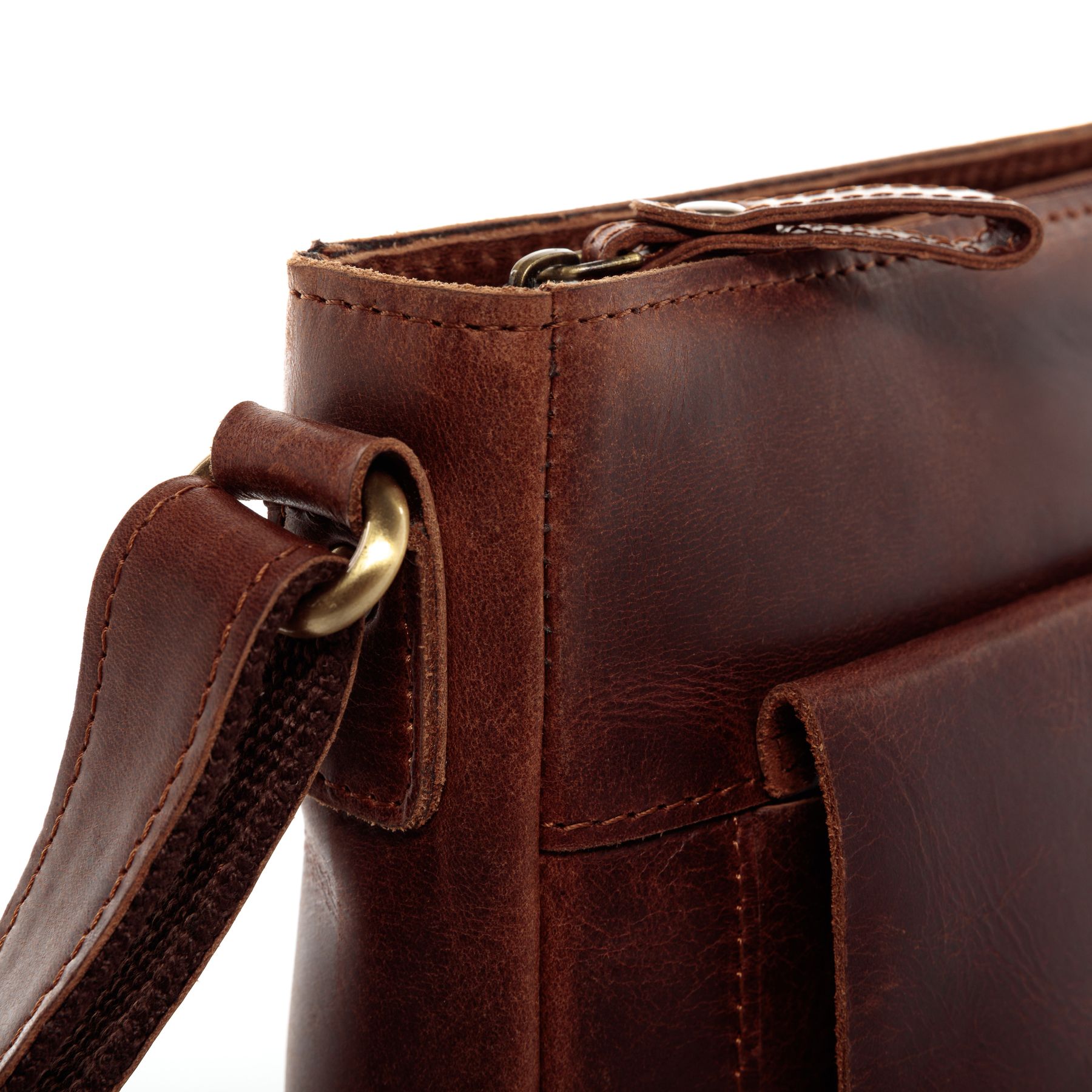 FERGÉ Schultertasche Leder braun PARIS Handtasche Leder 48262