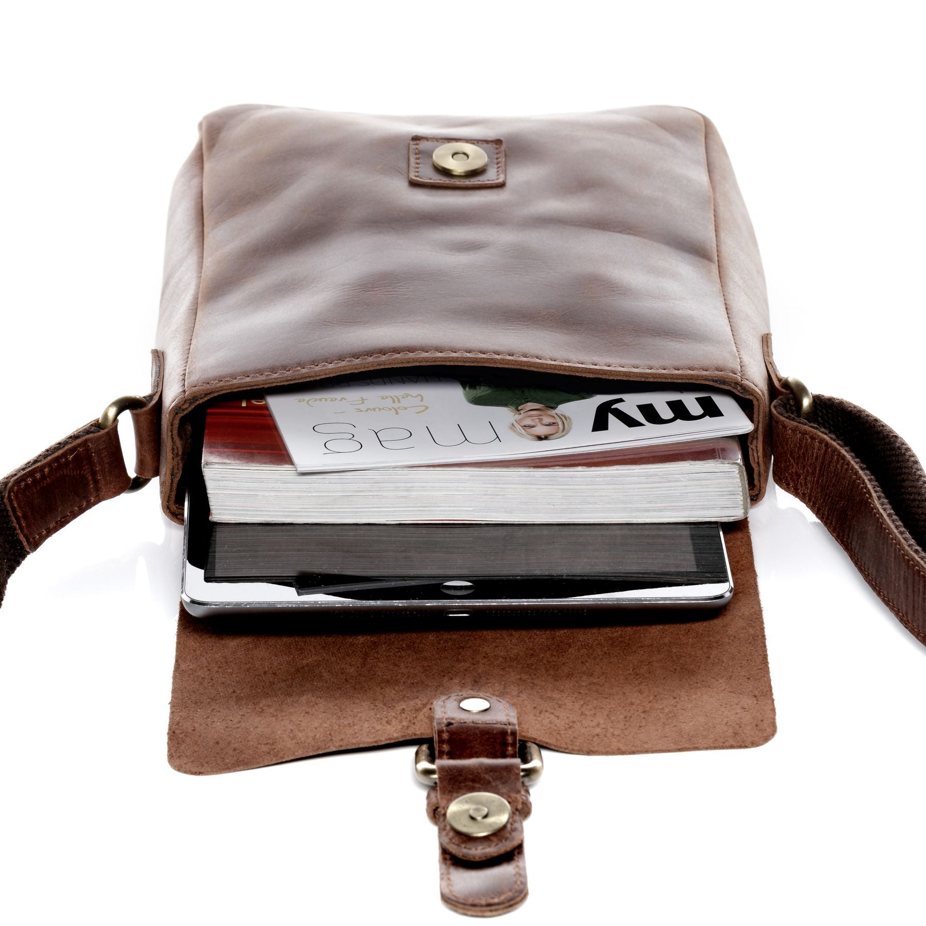 FERGÉ Umhaengetasche Leder ORLANDO braun Messenger Bag 48297