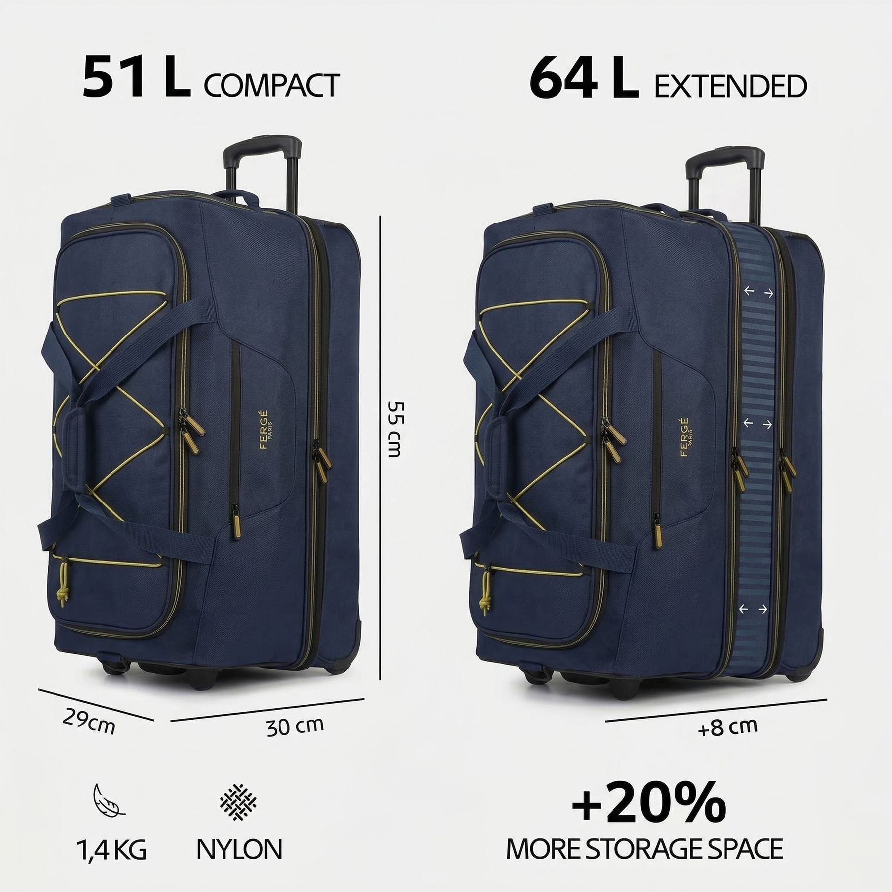 travel bag holdall YALE ZIP Natural Leather