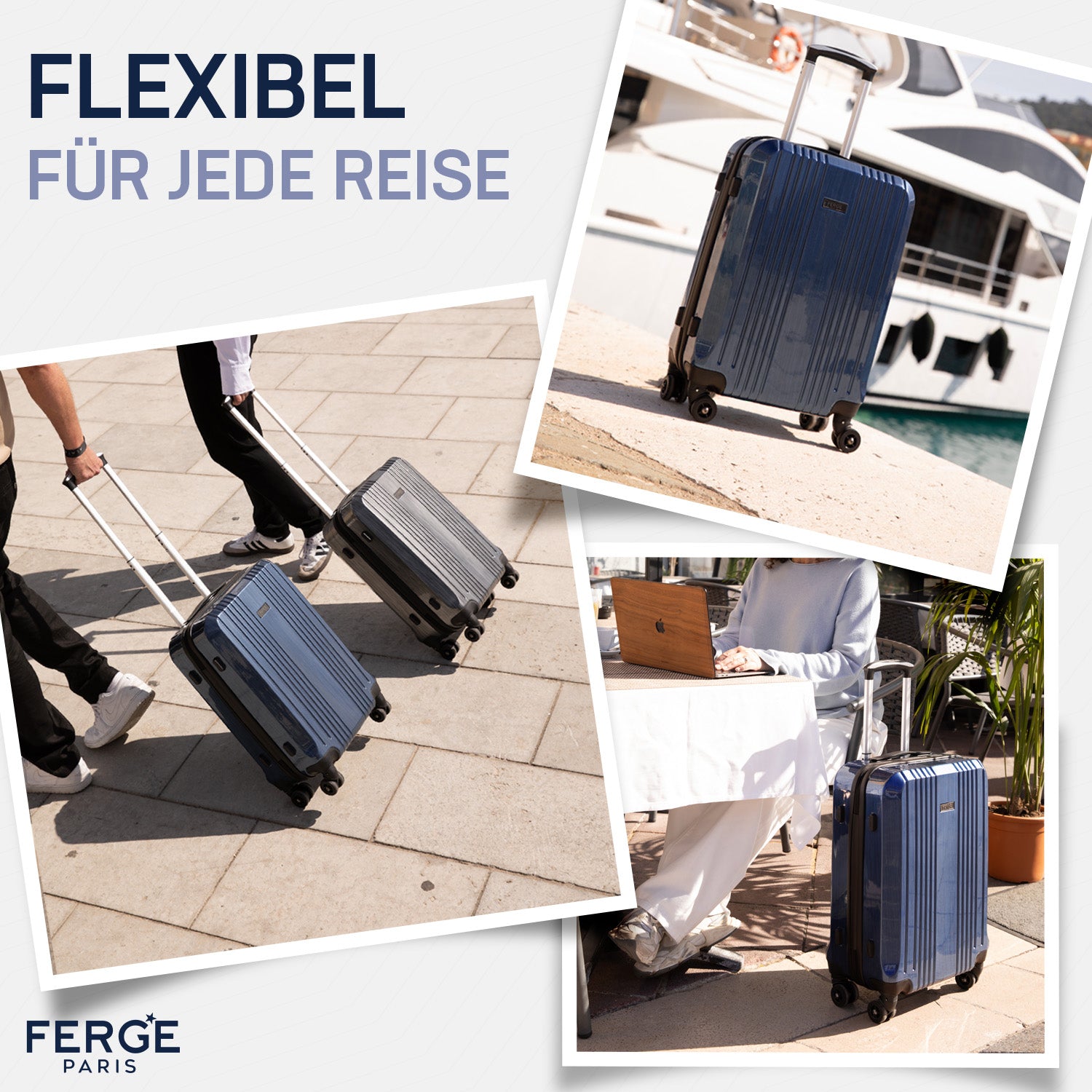 FERGÉ Kofferset 3-teilig ABS CANNES 3er Trolley Set Hartschale 45281