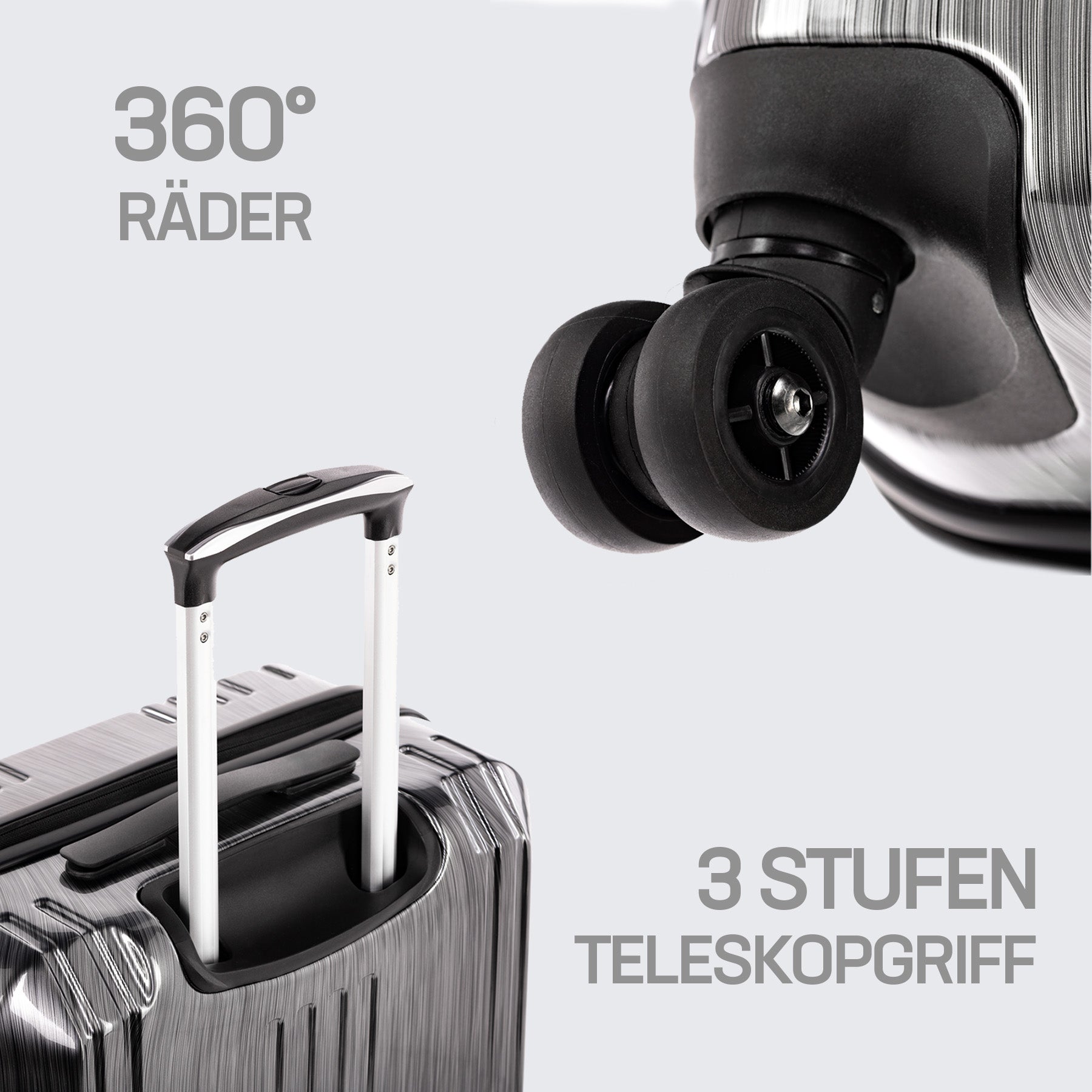 FERGÉ Kofferset 3-teilig ABS CANNES 3er Trolley Set Hartschale 44925