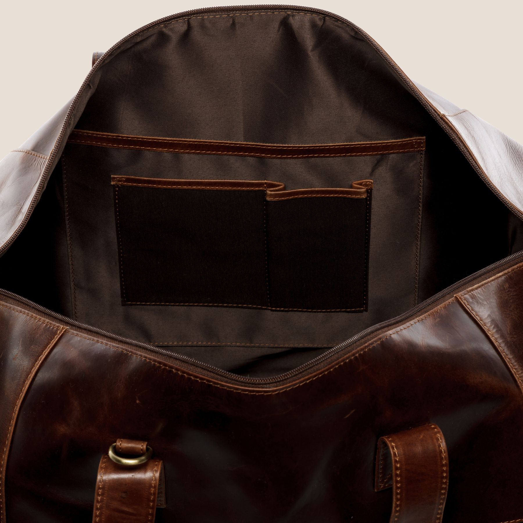 FERGÉ Reisetasche Leder BRISTOL SIDE braun Weekender 48253