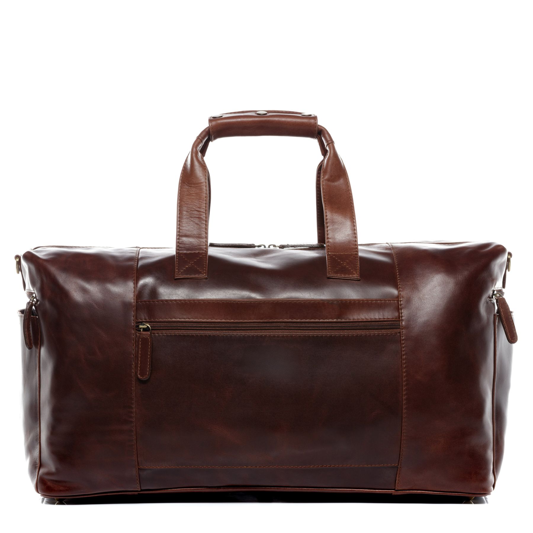 FERGÉ Reisetasche Leder BRISTOL SIDE braun Weekender 48250
