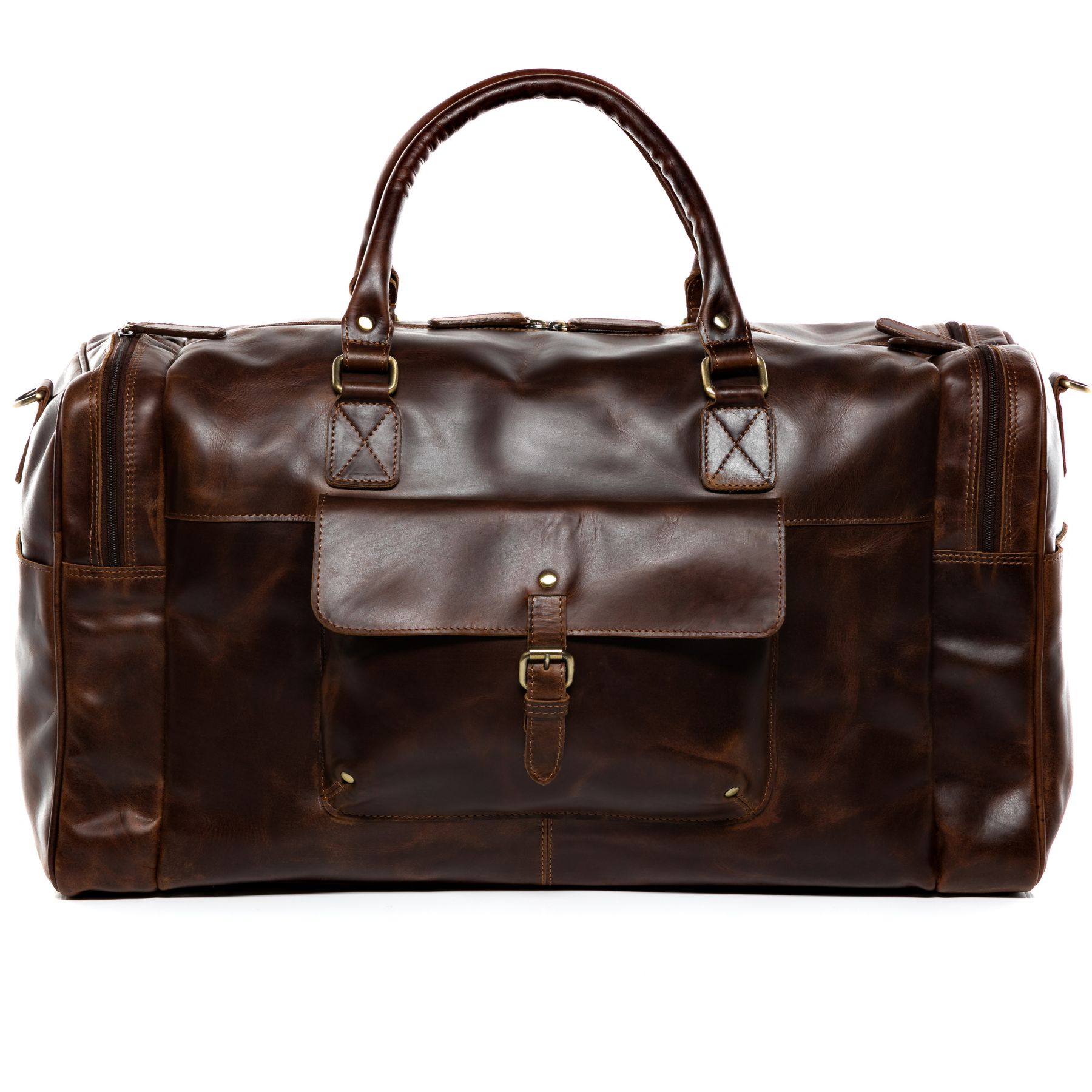 FERGÉ Weekender Leder YALE braun Sporttasche Schuhfach 48348