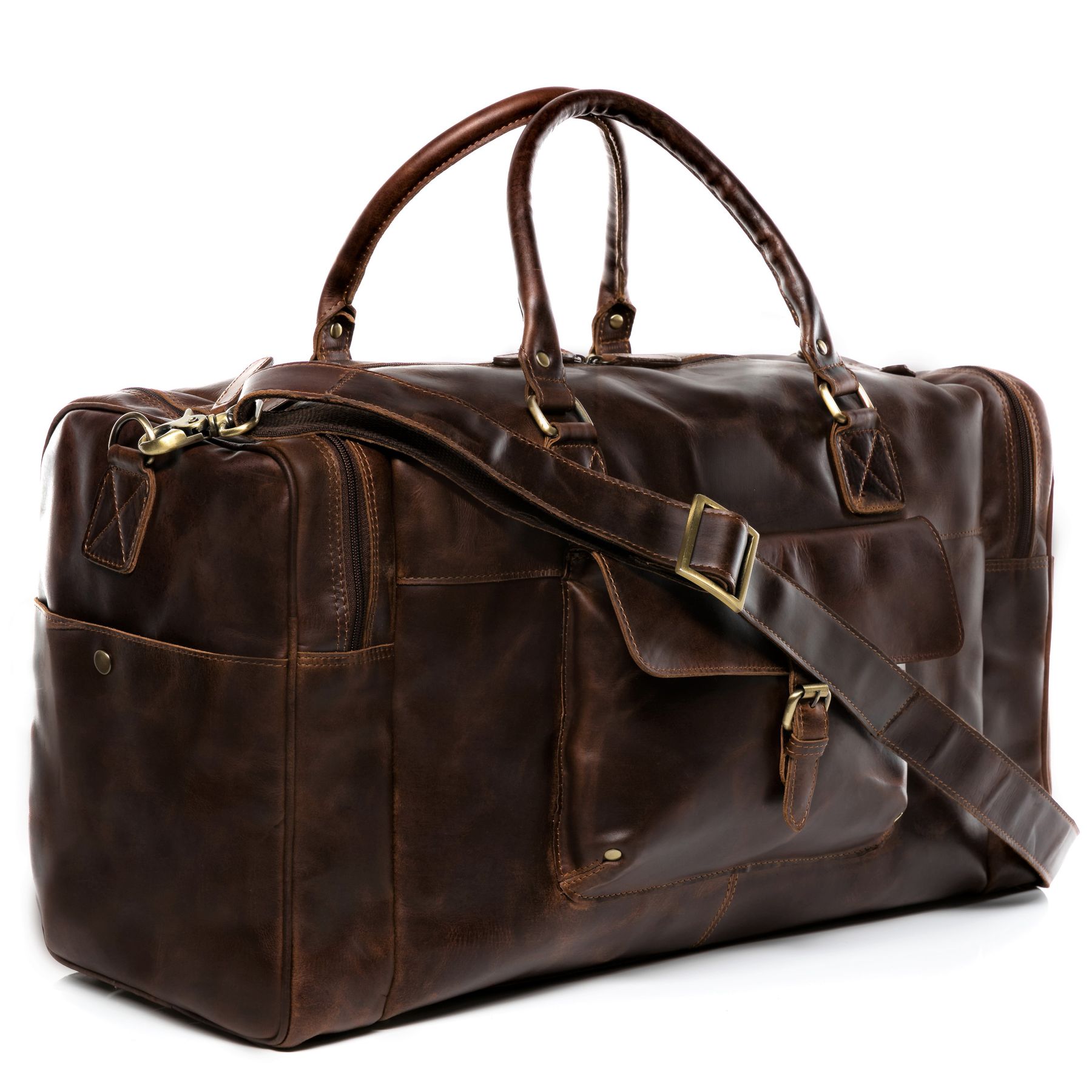 travel bag holdall PARIS Natural Leather