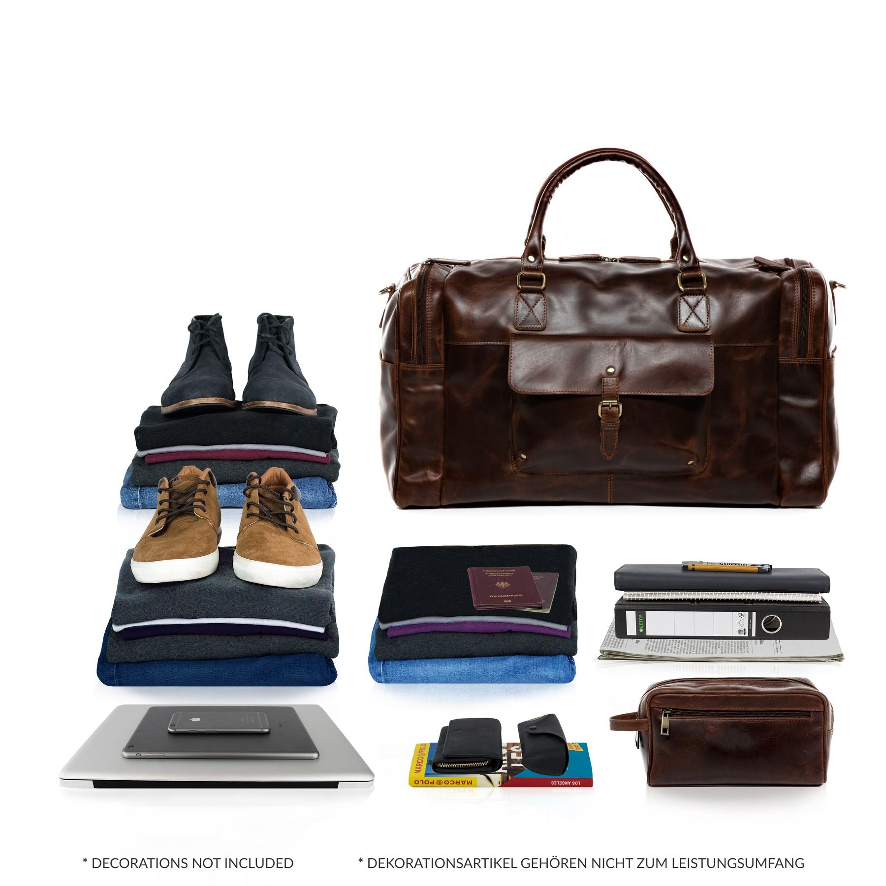 travel bag holdall PARIS Natural Leather