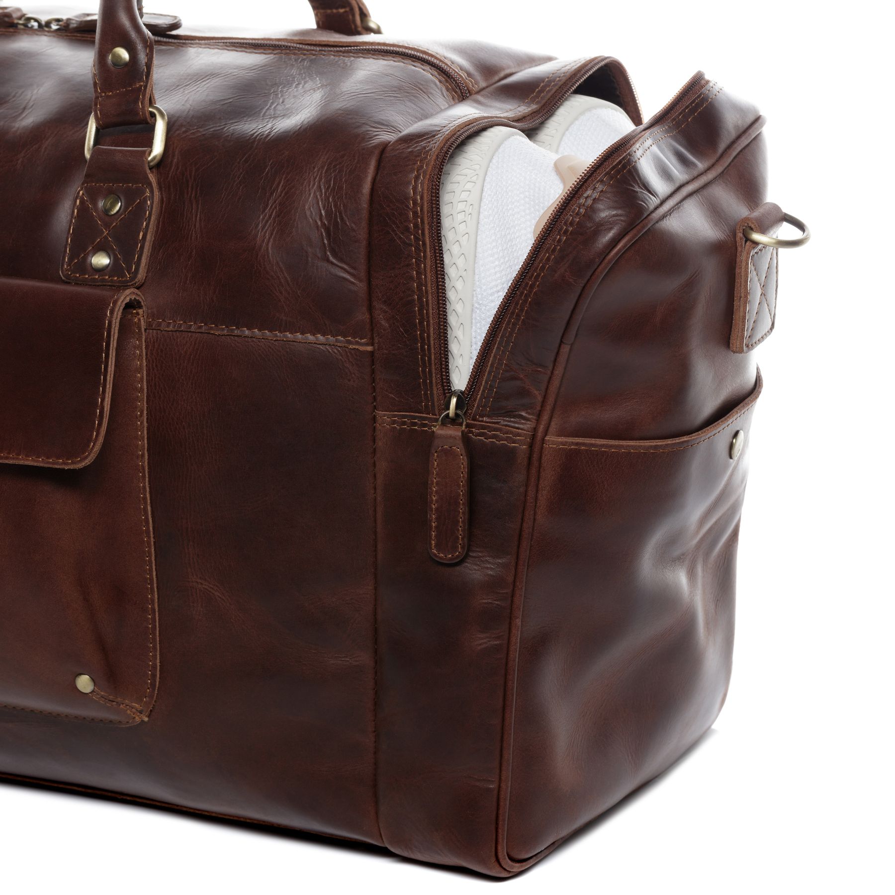 travel bag holdall PARIS Natural Leather